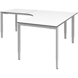 röhr Winkel-Schreibtisch links »Objekt Plus« ohne Aufbau weiß, 180x82x80 cm