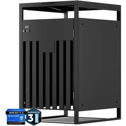 ALL Premium Mülltonnenbox 1er – Abschließbar & wetterfest, für Garten, Hof & Straße, beliebig erweiterbar, legierter Stahl robust & langlebig