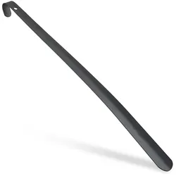 Relaxdays Schuhlöffel Metall, komfortabel, stabil, 60 cm lang, großer Schuhanzieher, zum Aufhängen, mit Griff, schwarz