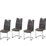 Hti-Living HTI-Line Schwingstuhl 4er Set PU braun DannyC Freischwinger Esszimmerstuhl Kunstleder