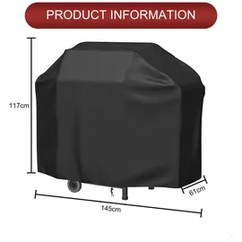 Intirilife Grillabdeckung 147 x 61 x 117 cm Polyester schwarz
