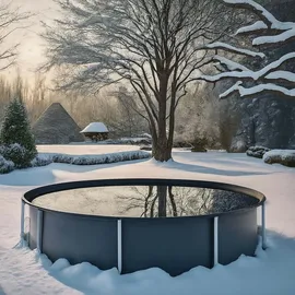 Wiltec Poolabdeckung rund schwarz/grün Ø 420 cm