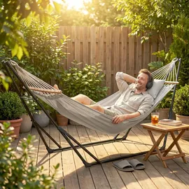 Outsunny Hängemattengestell verstellbar klappbar tragbar Hängemattenständer - Schwarz