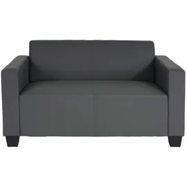 Mendler Sofa-Garnitur Couch-Garnitur 2x 2er Sofa Lyon Kunstleder ~ dunkelgrau