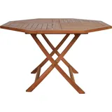 MiaMöbel Teak Esstisch 120cm - achteckig Massivholz Teak