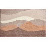 Badematte »Hills«, rutschhemmend beschichtet, fußbodenheizungsgeeignet, Badematte im Wellen-Design, mehrfarbiges Muster grau taupe rechteckig (70cm x 120cm),, Badematten