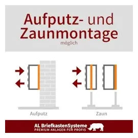 AL Briefkastensysteme 2er Briefkastenanlage Anthrazit Grau inkl. Zeitungsfach