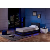 Home Deluxe LED Bett ASTEROID - schwarz, 90 x 200 cm