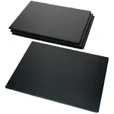 MamboCat Servierplatte 4x Schieferplatten 40 x 30 cm Tisch-Set Untersetzer Servierplatte, Schiefer schwarz