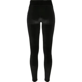 URBAN CLASSICS Ladies High Waist Velvet Leggings - schwarz