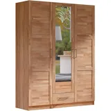 Kleiderschrank HOME AFFAIRE "Sabrina, natürlicher Landhausstil, mit Innenausstattung", beige (kernbuche), B:142cm H:200cm T:60cm, Schränke, Spiegel und Schubladen, teilmassiv,Buche oder Eiche, FSC-zertifiziert