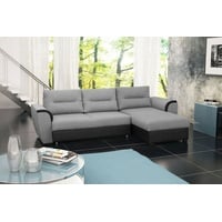 JVmoebel Ecksofa, Sofa Schlafsofa Designer Sofa mit Bettfunktion + Bettkasten Ecksofa grau|schwarz