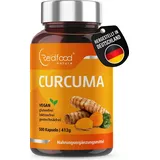 Redfood Curcuma 500 Kapseln - hochdosiert 700mg Curcumin + Piperin