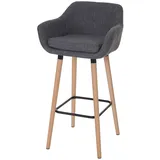 Proregal Barhocker Oslo mit Lehne Sitzhöhe 79cm Textil Grau Barstuhl Tresenhocker