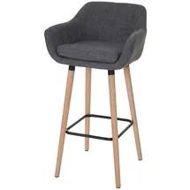 Proregal Barhocker Oslo mit Lehne Sitzhöhe 79cm Textil Grau Barstuhl Tresenhocker