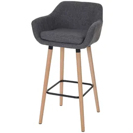Proregal Barhocker Oslo mit Lehne Sitzhöhe 79cm Textil Grau Barstuhl Tresenhocker