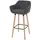Proregal Barhocker Oslo mit Lehne Sitzhöhe 79cm Textil Grau Barstuhl Tresenhocker