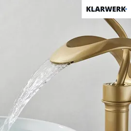 klarwerk NAVIS Wasserfall Wasserhahn Bad Gold matt