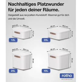 Rotho Maloja Aufbewahrungsbox 39,5 x 38,0 x 34,0 cm 3-tlg. weiß