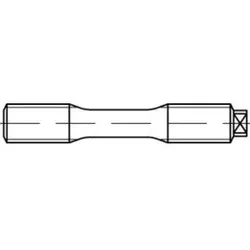 DIN 2510 Form L Dehnschraube M24x125 1.7709 (21CrMoV5-7) blank m. 2 Muttern