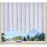 WECKBRODT Bogenstore WECKBRODT "Savannah" Gr. 1, weiß, B:300cm H:145cm, Jacquard, Polyester, Gardinen, Jacquard, Bogenstore, halbtransparent, Bordüre, Kante, floral, Store