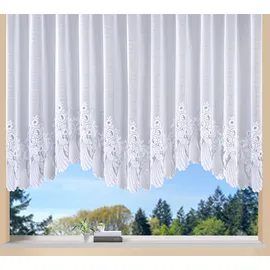 WECKBRODT Bogenstore WECKBRODT "Savannah" Gr. 1, weiß, B:300cm H:145cm, Jacquard, Polyester, Gardinen, Jacquard, Bogenstore, halbtransparent, Bordüre, Kante, floral, Store
