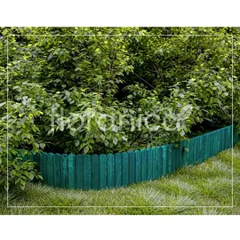 Floranica Rollborder Flexibler Holzzaun Rolborder - 200 x 30 cm - Grün - Beeteinfassung Rasenkante Deko/Gartenzaun für Obstgärten Wege