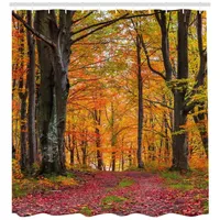 ABAKUHAUS Duschvorhang 175 x 220 cm braun rot