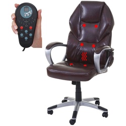 Massage-Bürostuhl MCW-A69, Drehstuhl Chefsessel, Heizfunktion Massagefunktion Kunstleder ~ bordeaux