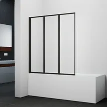 Marwell Black Light 3-flügelig 125 cm x 143 cm x 5 cm Glaselemente aus Klarglas - Duschabtrennung