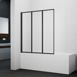 Marwell Black Light 3-flügelig 125 cm x 143 cm x 5 cm Glaselemente aus Klarglas - Duschabtrennung