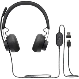 Logitech Zone Wired Teams On-Ear, aktive Rauschunterdrückung, graphite Headset