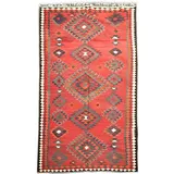 KUHFELL online & NOMAD Orientteppich Vintage Nomaden Teppich Kelim Läufer 347 x 178 cm, 100% Wolle, Handgewebt, Pflanzliche Farben