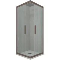ECK-DUSCHKABINE KLARGLAS CHOCOLATE PROFIL 80X80 CM MOD. KOLORS