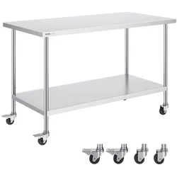 VEVOR Edelstahl-Arbeitstisch Kommerzieller Vorbereitungstisch 762x1524mm Hotel