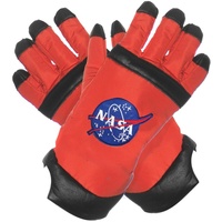 Underwraps Kostüm Astronaut Handschuhe orange, Kunstlederhandschuhe für Raumfahrer orange