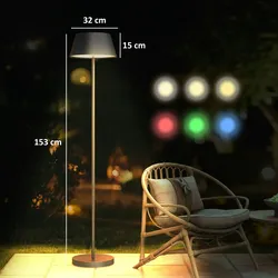 Outsunny - Solar Stehlampe -  Ø32 x 153H cm -  schwarz