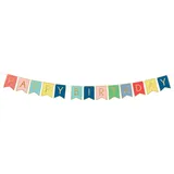 Partydeco Girlande Happy Birthday 15x175cm DIY Banner Papiergirlande Kindergeburtstag Geburtstag bunt