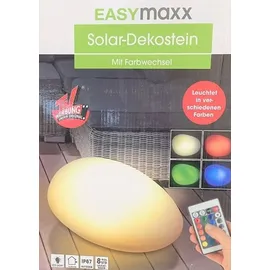 EasyMaxx Solarleuchte Stein 3,7 V inkl. Erdspieß Dämmerungssensor weiß