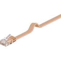 goobay 95881 CAT 6 Flach-Patchkabel, U/UTP, Hellbraun,