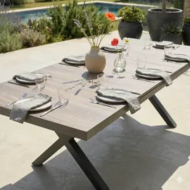 Oviala Gartentisch 100 x 260 x 75 cm Braun/Grau