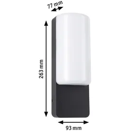 Paulmann Außenwandleuchte Aluminium 93x77mm 8,5W 560lm IP44 Anthrazit