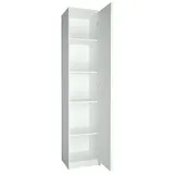 matkam Bücherregal Regal R8, B/H/T 39x180x35cm mit Türen, ideal für Büro, Diele Wohnzimmer, Jugend- oder Kinderzimmer, mit verstellbaren Regalböden und satinierte Griffe (Weiß)