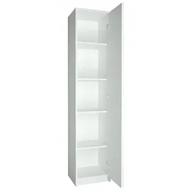 matkam Bücherregal Regal R8, B/H/T 39x180x35cm mit Türen, ideal für Büro, Diele Wohnzimmer, Jugend- oder Kinderzimmer, mit verstellbaren Regalböden und satinierte Griffe (Weiß)