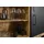 MASSIVMOEBEL24.DE Highboard 140 x 160 x 45 cm Natur klar lackiert / Schwarz