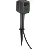 Brennenstuhl Connect WIFI Gartensteckdose mit Erdspieß, 2-fach, IP44, 10m Kabel, Smart-Steckdose (1154540601)