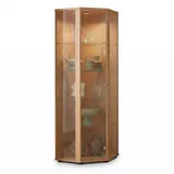 K-Möbel Eckvitrine, Buche, Holzwerkstoff, 4 Fächer, Sechseckig, 56.5x176x56.5 cm, Wohnzimmer, Wohnwände, Vitrinenschränke