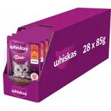 whiskas Adult 28x85 g Katzenfutter für Katzen Duo Classic Combos Rind Geflügel