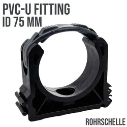 75 mm PVC Klebe Fitting Rohr Schelle Halter Klemme Clip geschlossen