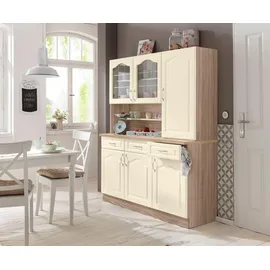 WIHO KÜCHEN Küchenbuffet Linz 150 x 50 x 180 cm Beige